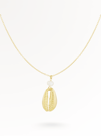 BEACHSHELL| Muschel Perlen Edelstahl Halskette 14K vergoldet