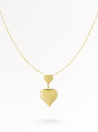 DOUBLE-HEART | Herzen-Edelstahl-Halskette 14K vergoldet