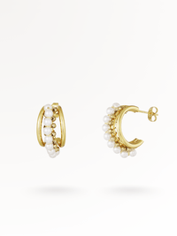 PEARL-SHELL | Edelstahl Ohrringe 14K vergoldet