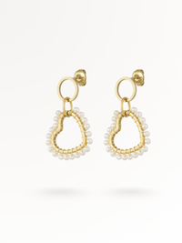 LOVE-PEARL | Edelstahl Ohrringe 14K vergoldet