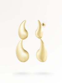 DOUBLE WATERDROP | Ohrringe 14K vergoldet