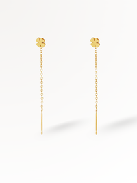 Blumen Durchzieher Edelstahl Ohrringe