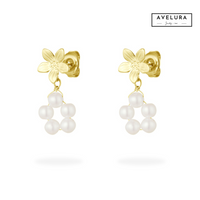 PEARL-BLOOM | Edelstahl-Ohrringe 14K vergoldet