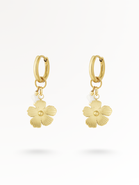 BLOMY | Blumen-Edelstahl-Ohrringe 14K vergoldet