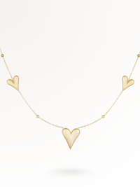 LOVE-U | Herzen Edelstahl Halskette 14K vergoldet