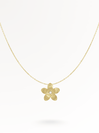 BLUMIG | Blumen-Edelstahl-Halskette 14K vergoldet