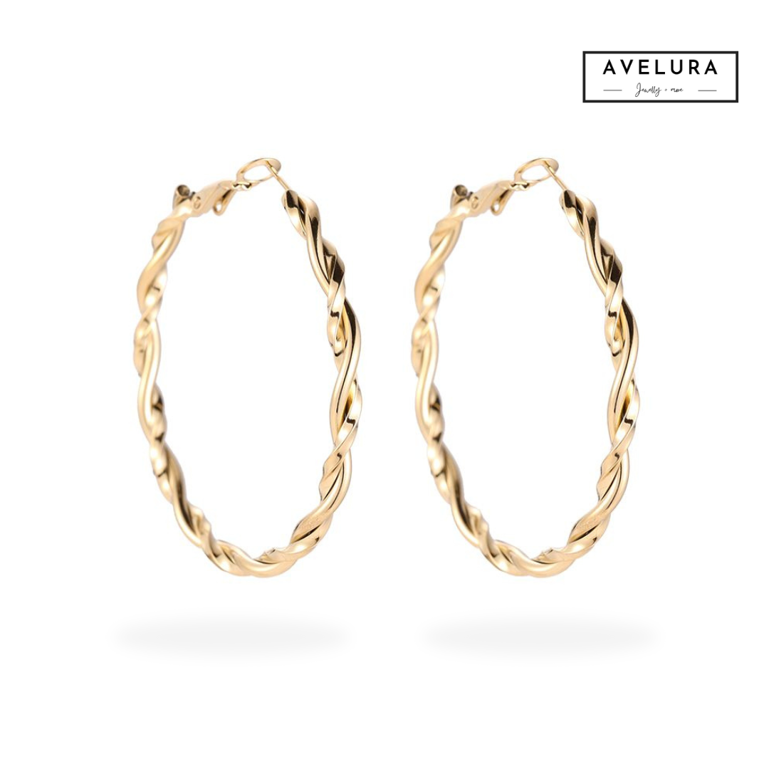 TWIST-HOOPS | Ohrringe Edelstahl 14K vergoldet